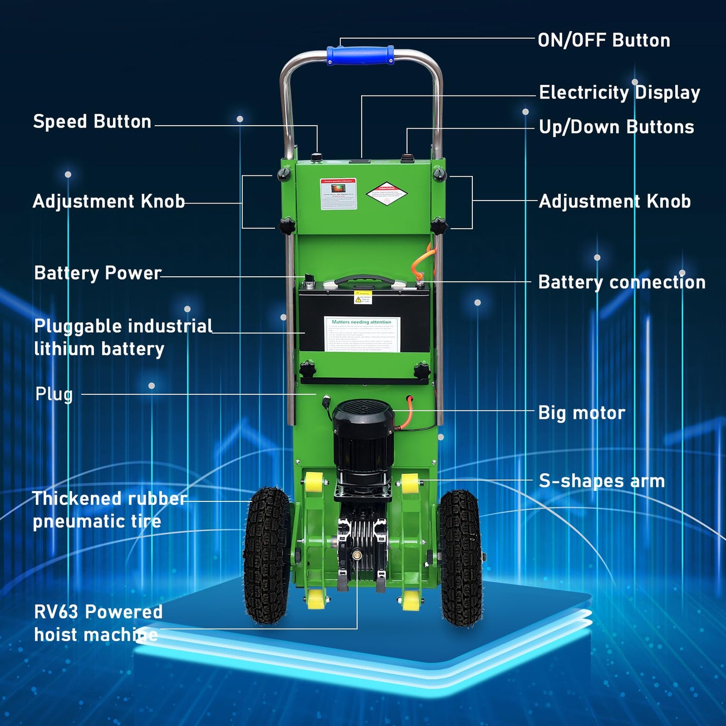 Electric Stair Climbing Dolly, Easy Up/Down with Foldable Design, 900lbs Capacity Heavy Duty, 1500W Hand Truck for Moving Furniture Fridge&Logistics Distribution(Seller Pays Tariff)