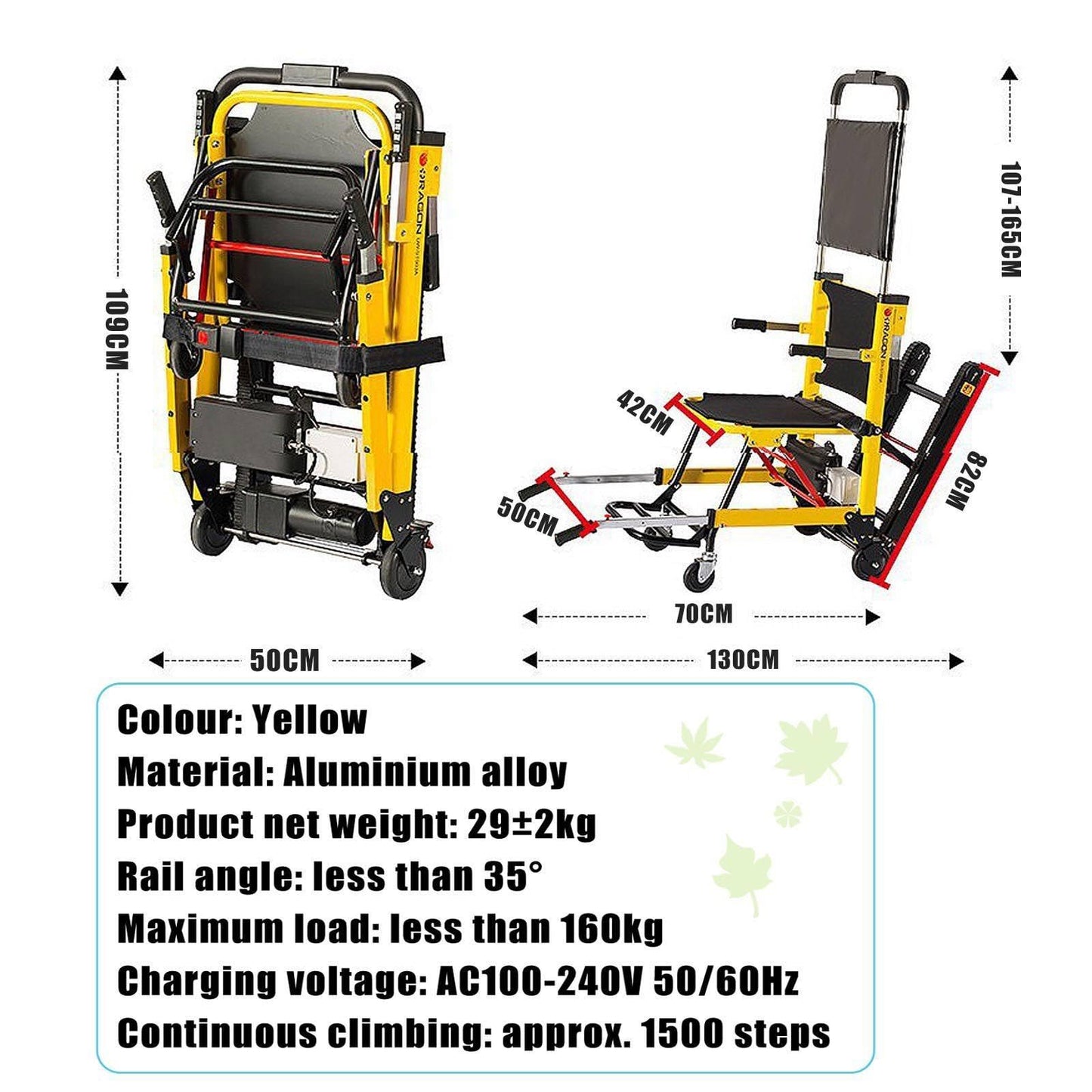 Electric Hand Truck Stair Climber,Transport Folding Stair Chair,Load Capacity (160kg/352lb), Removable Battery (24v/13ah),Folding Dolly with Rubber Tracks,Up and Down Stairs