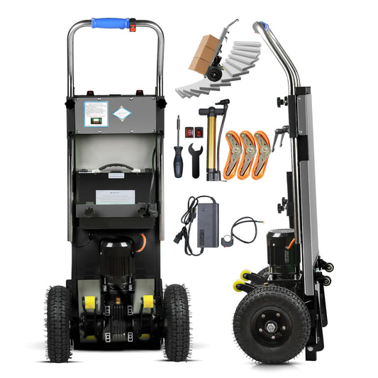 Electric Stair Climbing Dolly, 1250W Electric Stair Climbing Hand Truck, 900lbs Max Load Capacity, 3 Mode Folding Stair Climber Hand Truck with Telescopic Handle for Moving (Black)