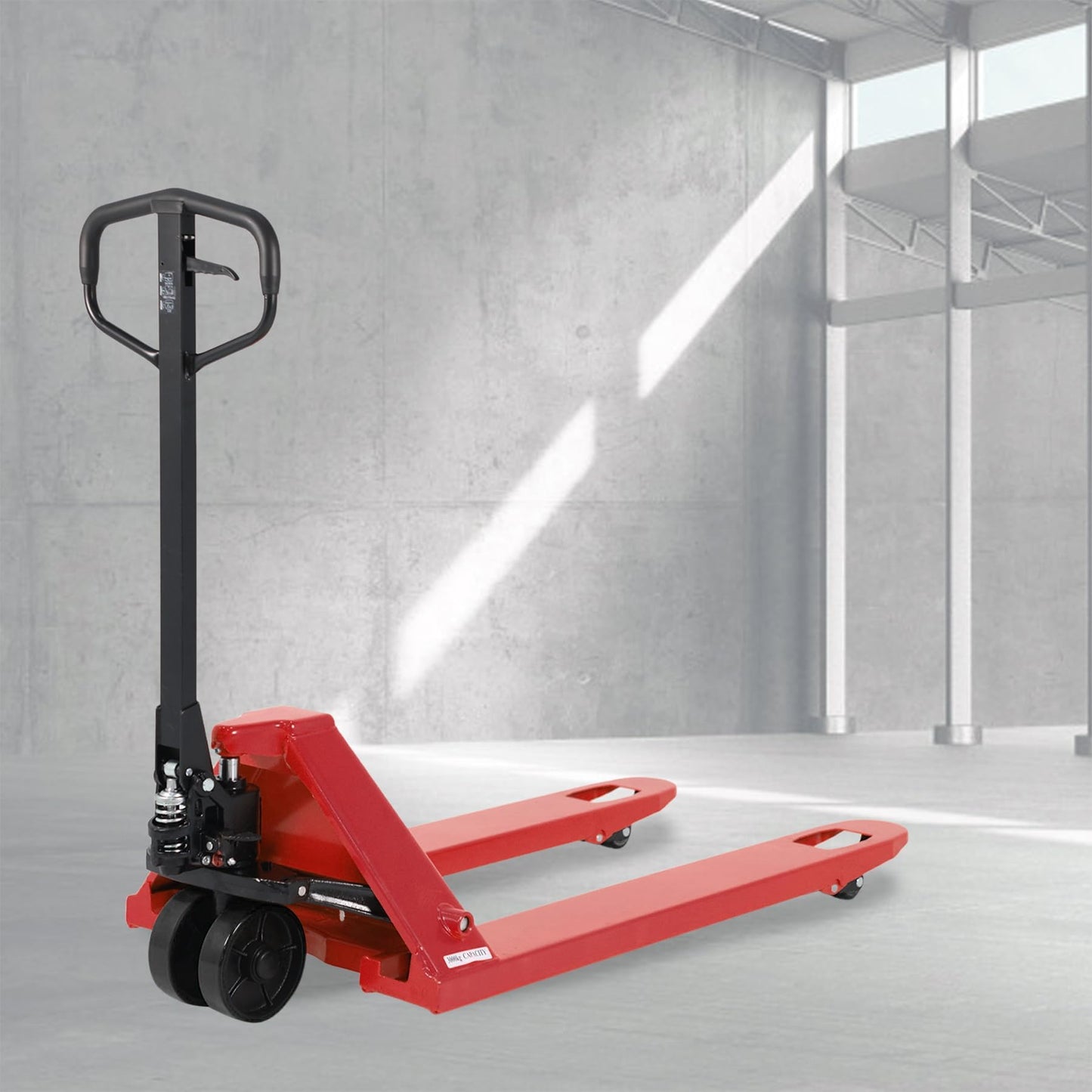 Tory Carrier Manual Pallet Jack Lift 5500 Lb. Capacity, Hand Pallet Truck 48” L × 21” W Forks, Standard Duty Truck for Warehouse, Supermarket and Logistics Center - Nylon Wheel