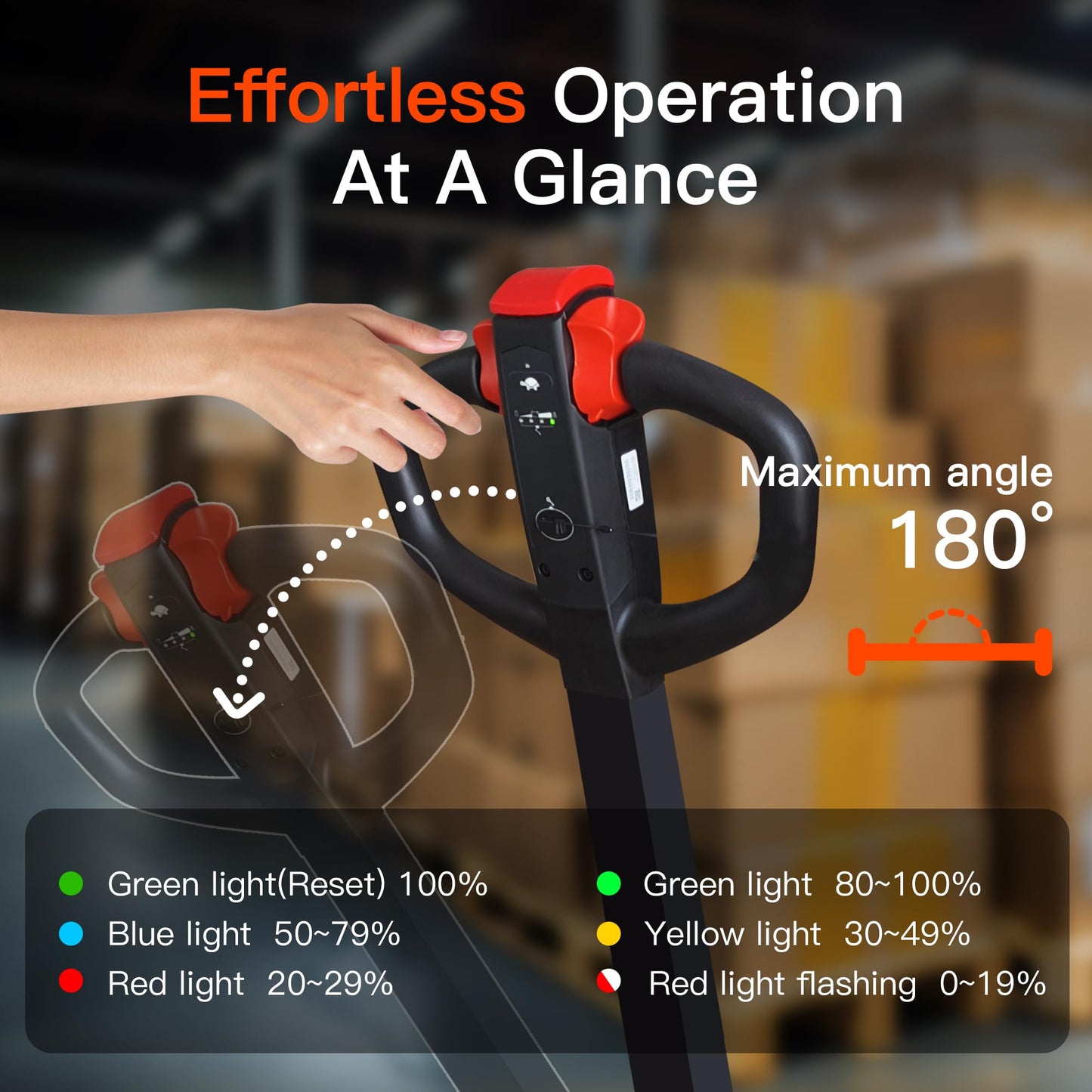 Fully Electric Pallet Jack，4,400lb Load Capacity, Battery-Powered Electric Pallet Lift Equipped with 48" x 27" Forks.for Warehouse Material handling，Includes an Extra Battery
