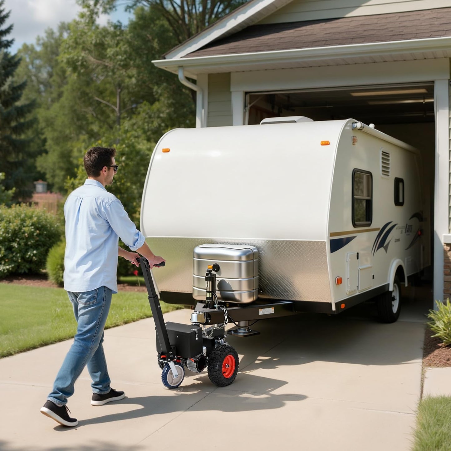 VEVOR Electric Trailer Dolly, 3600 lbs Max Trailer Weight 600 lbs Max Tongue Weight, DC 24V 800W Motorized Trailer Dolly with 2 & 1-7/8 Inch Hitch Balls for RV Campers, Cargo & Utility, Boat Trailers
