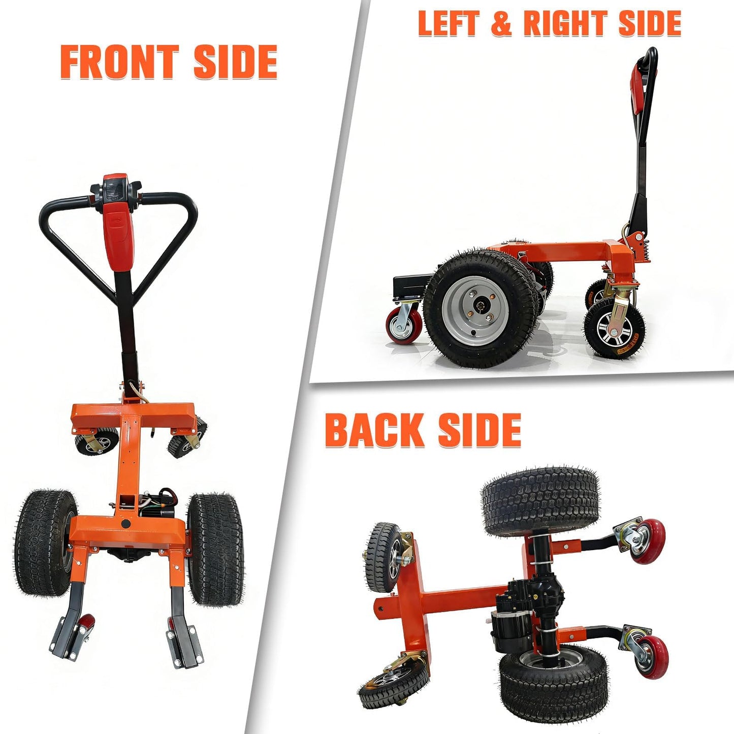 Electric Trailer Dolly, 48V 12Ah Sealed Lead Acid AGM Batteries 800W Heavy Duty Motor, Cato-Style Handle, 2 Speed Gearing,2"/4" Ball Hitch Mount, 6 Wheels, 7500lbs for Commercial Use