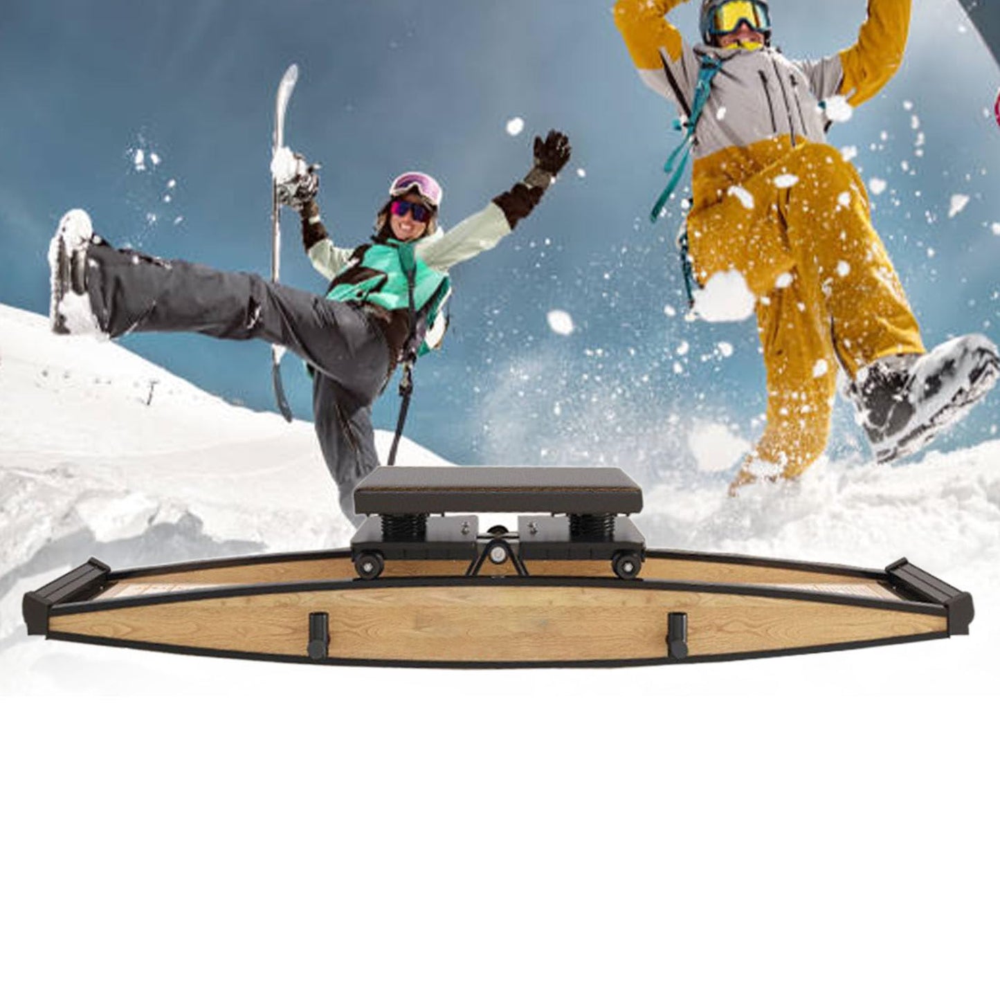 3D Cross Trainer ndoor Simulated Ski Machine, Ski Exercise Equipment, Strength and Balance Training Tool Set, Adjustable Resistance 0-100KG