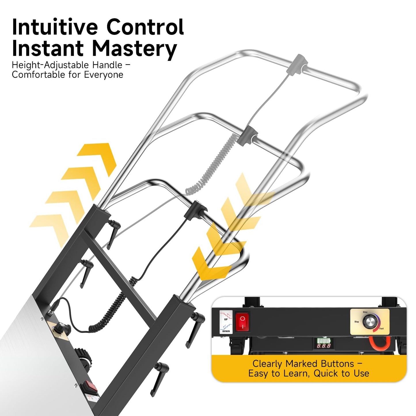 Electric Stair Climbing Dolly Heavy Duty Hand Truck Stair Climber Cart with Safety Strap (Black)