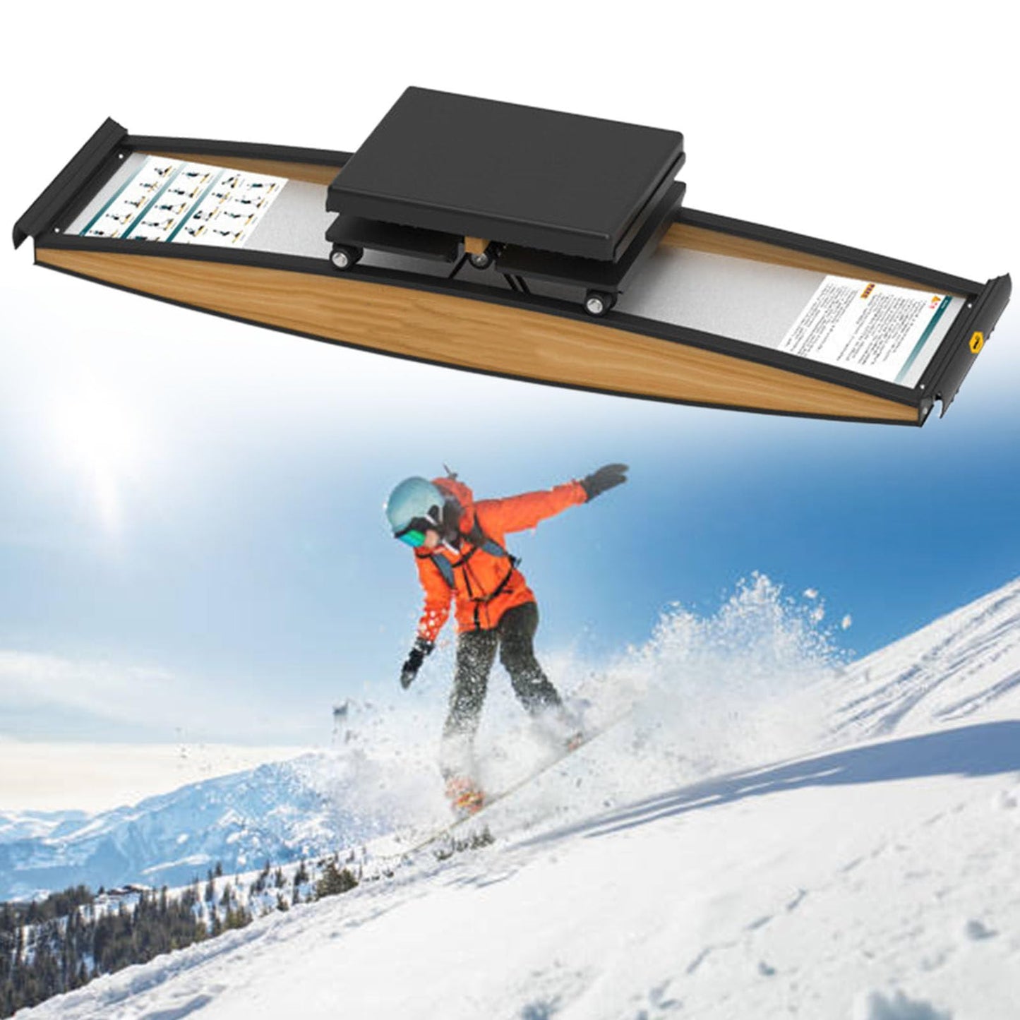 Ski Training Machine, Ski Simulator, 150 Kg Load, 6 Gear Resistance Adjustable and Multiple Training Modes Optional, Mute Rubber Rollers and Sturdy Body, for Boosting Endurance, Balance