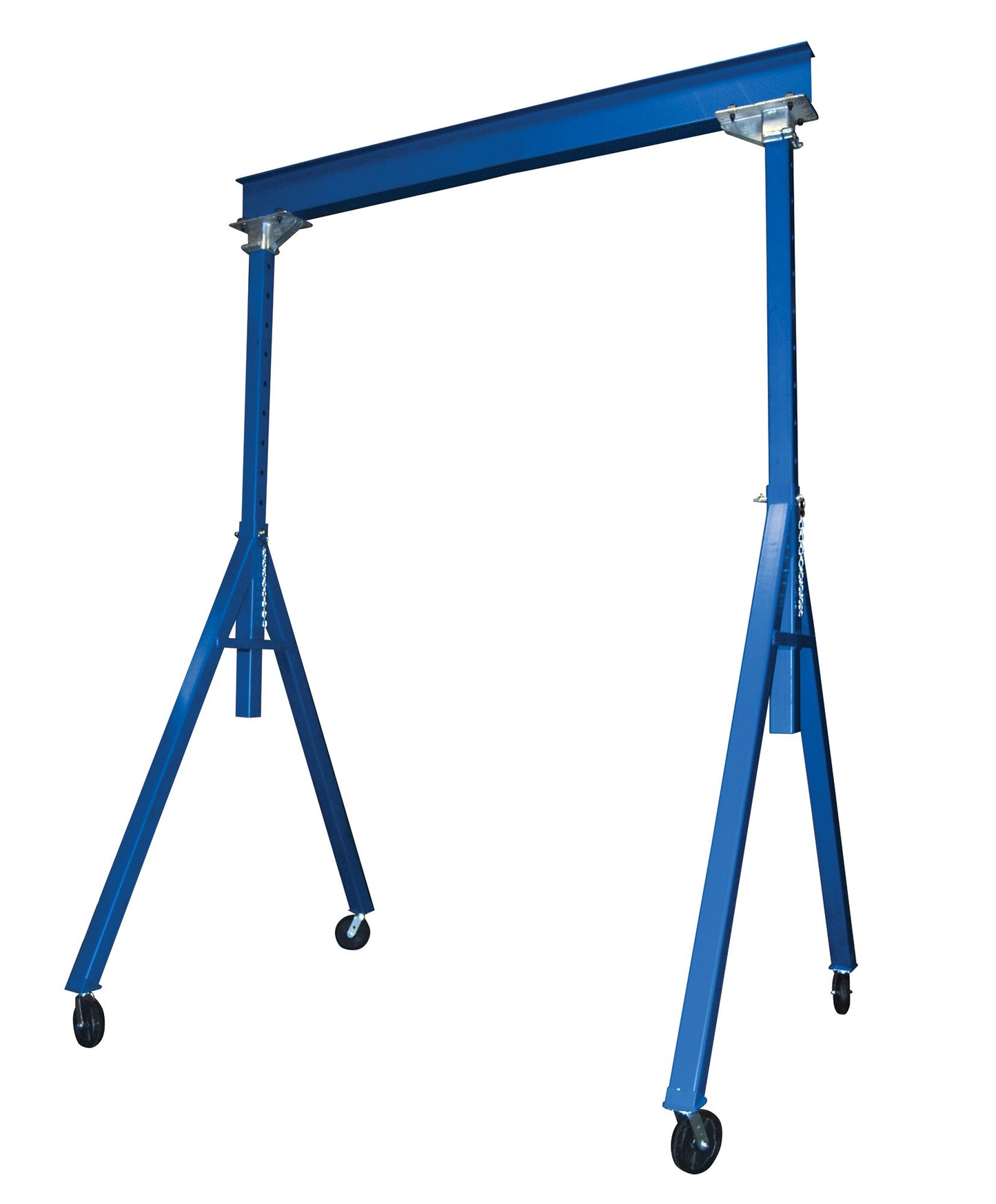 Vestil AHS-8-15-16 Steel Adjustable Height Gantry Crane with Phenolic Casters 15 Ft. Wide x 16 Ft. Max Usable Height 8,000 Lb. Capacity Blue