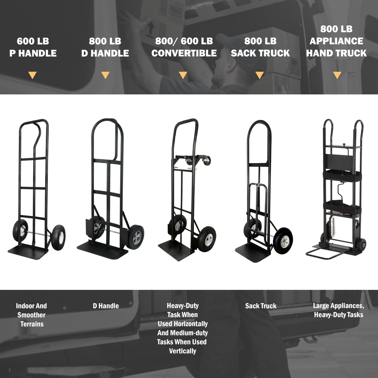 Olympia Tools 800 Lb Appliance Hand Truck with Easy-to-use Belt Tightener for transport Large Appliances and Furniture