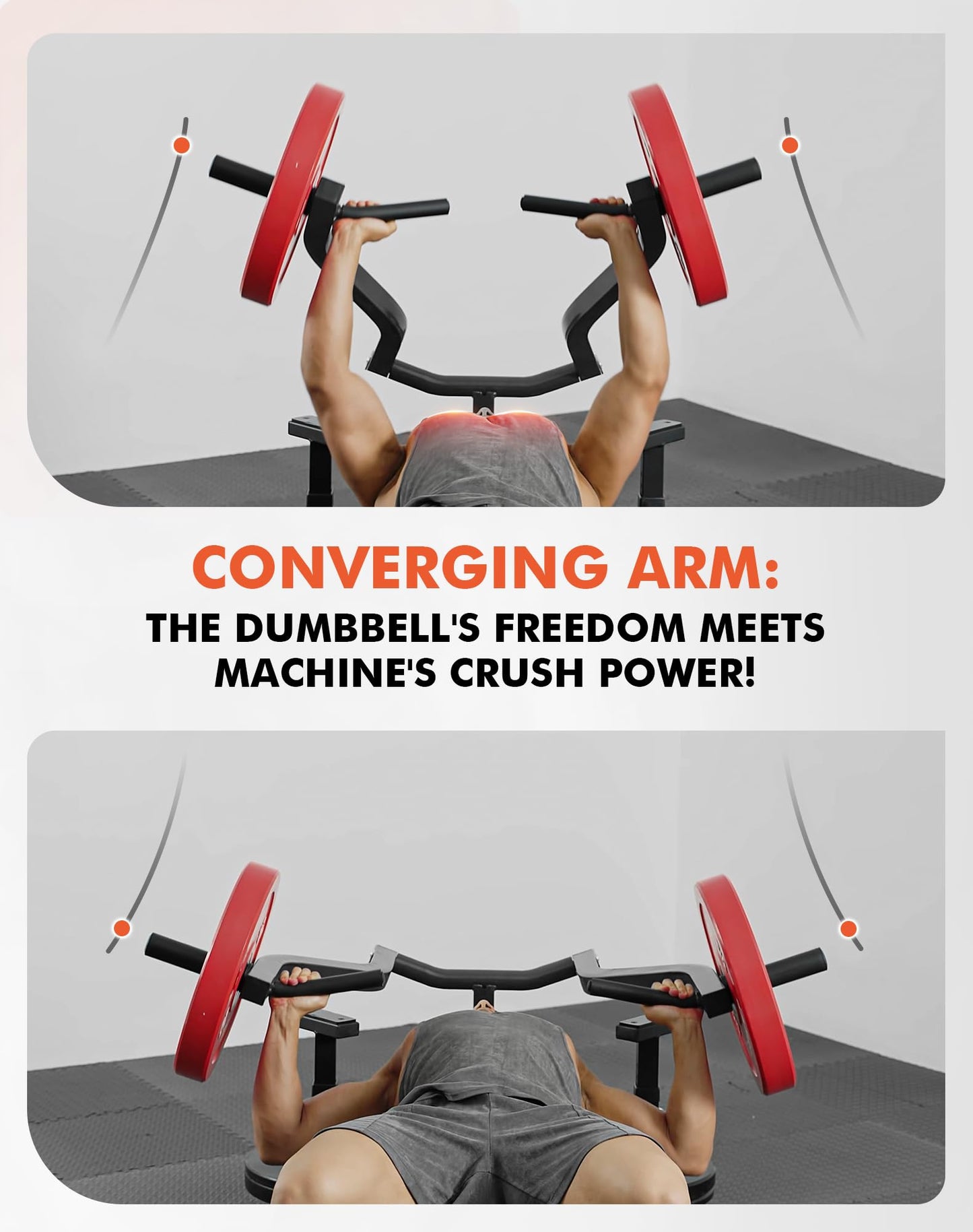 GMWD Chest Press Machine, Bench Press Machine with Independent Converging Arms, Adjustable Flat Incline Bench for Chest, AB Workouts, Shoulder Home Gym Equipment