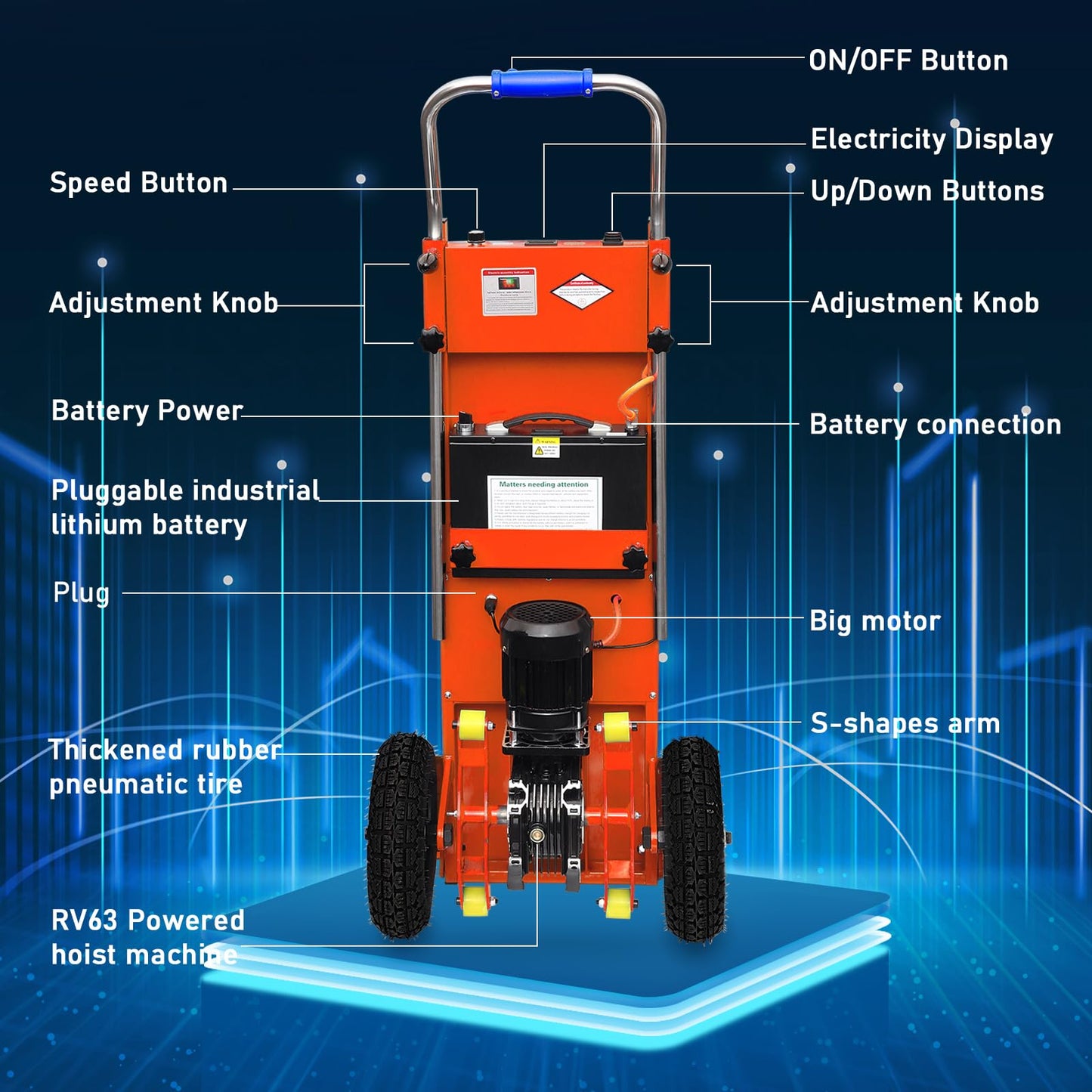 Electric Stair Climbing Dolly, Easy Up/Down with Foldable Design, 900lbs Capacity Heavy Duty, 1500W Hand Truck for Furniture/Appliances/Warehouse | Commercial & Home Use