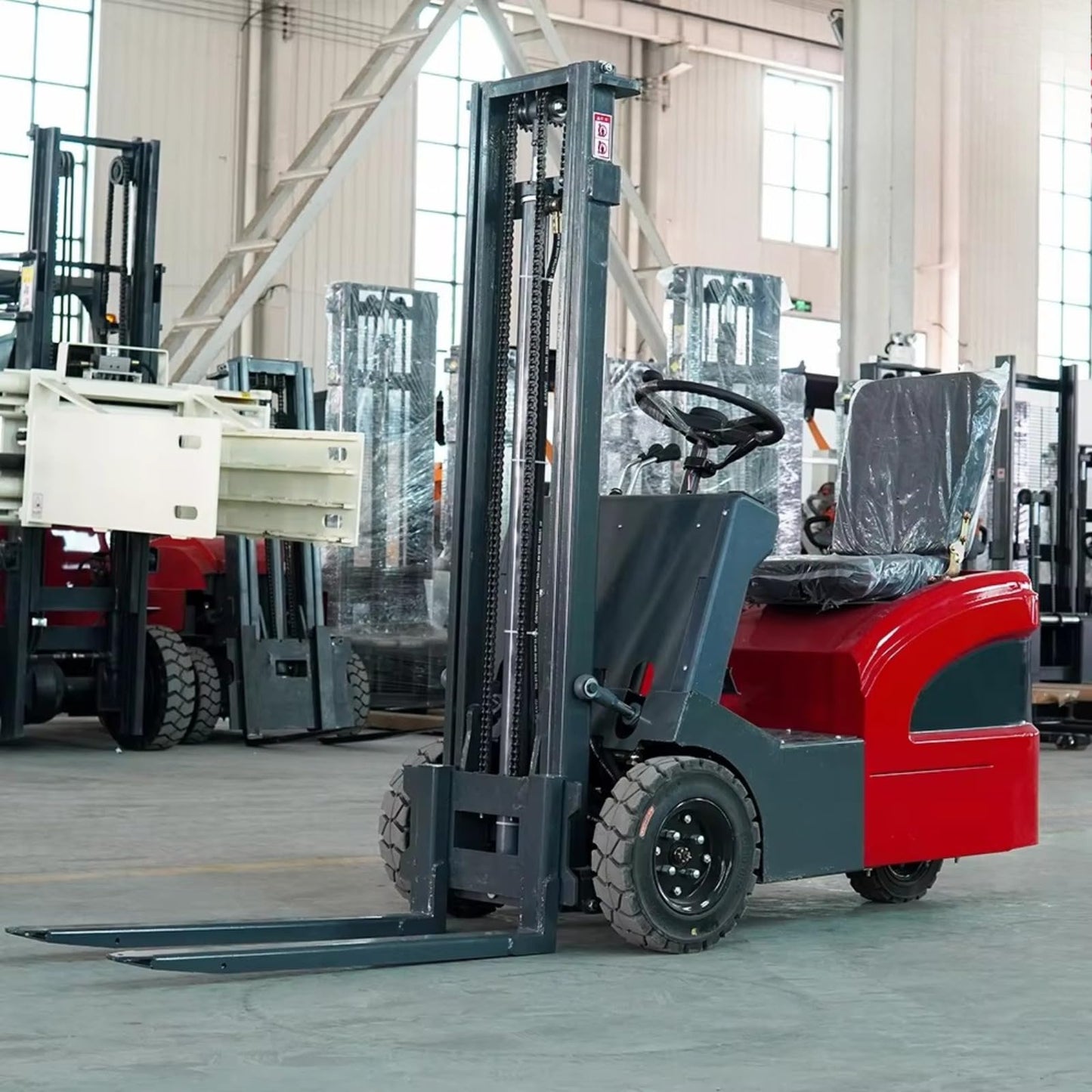 Zero-Turn Radius Electric Forklift, 5000lbs Capacity Lithium Ion Lift Truck, Narrow Aisle Reach Truck, Warehouse Material Handling Stacker