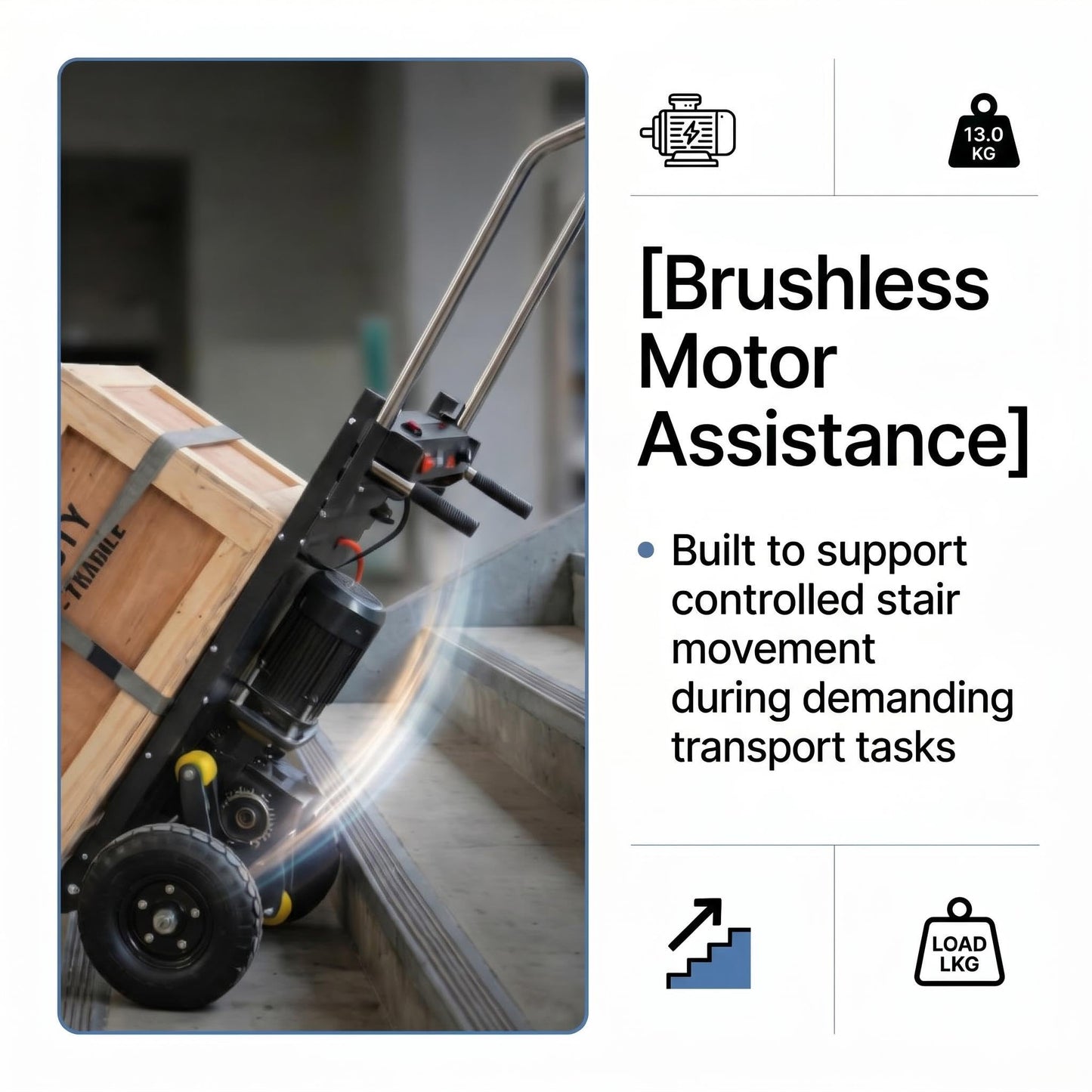 800lbs Stair Climbing Dolly, Stair Climber Suitable for Curved Stairs; Electric Stair Climbing Dolly for Going up and Down Stairs.
