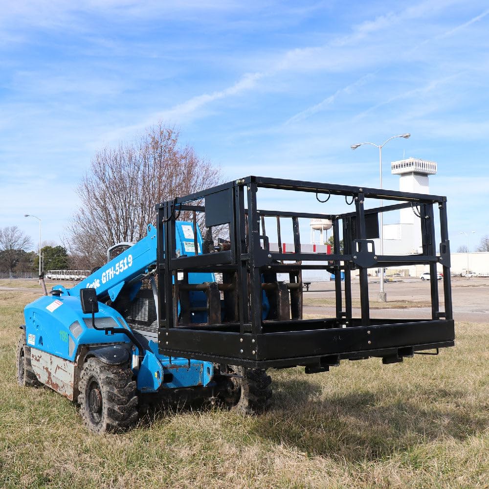 Titan Attachments 4' x 6' Mesh Telehandler Work Platform, Man Safety Basket, Forklift Attachment, Safety Cage