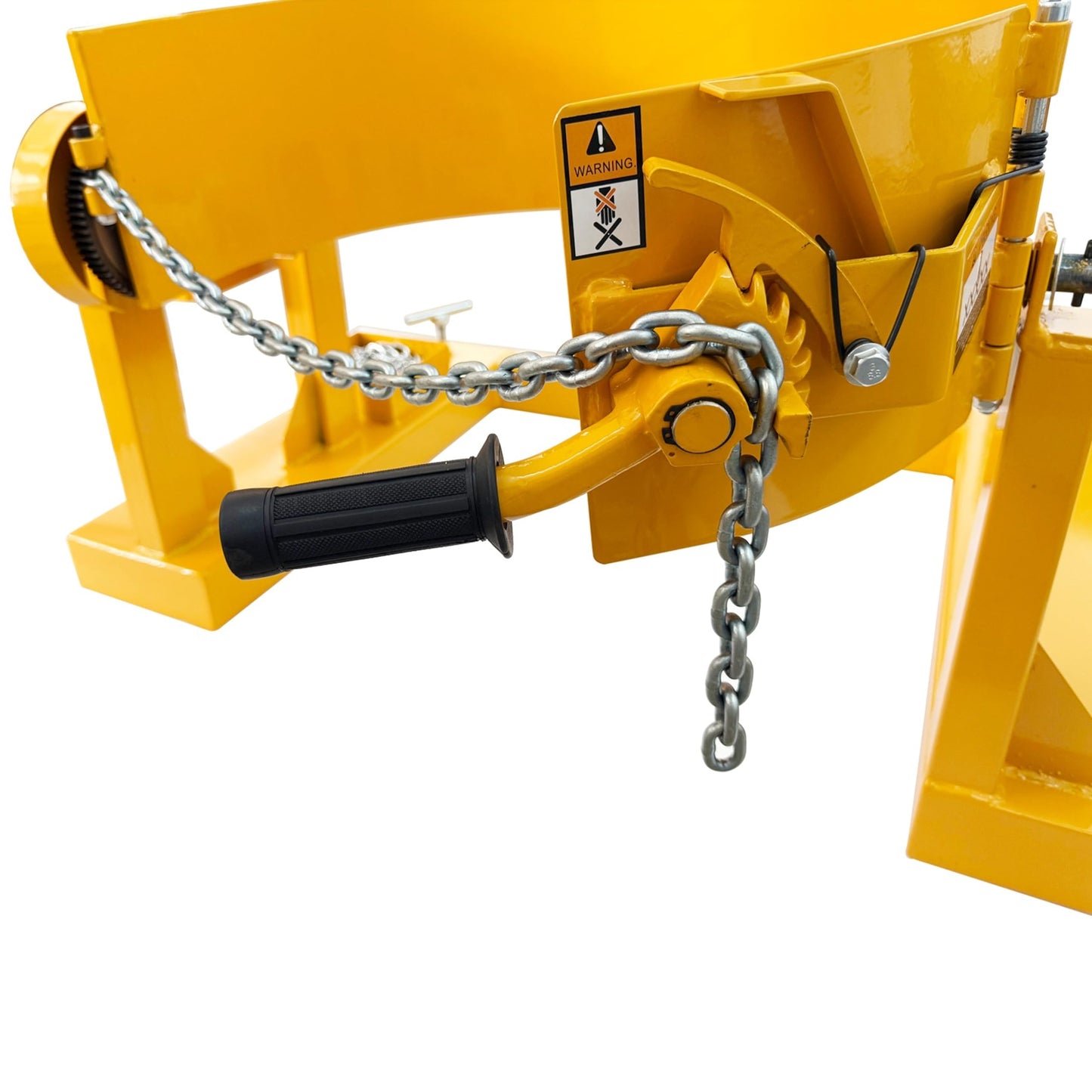IntXanth Manual Forklift Drum Dumper Hoop Type Steel Drum Tilting Pouring Device 55 Gallon for Chemical Oil Industrial Use