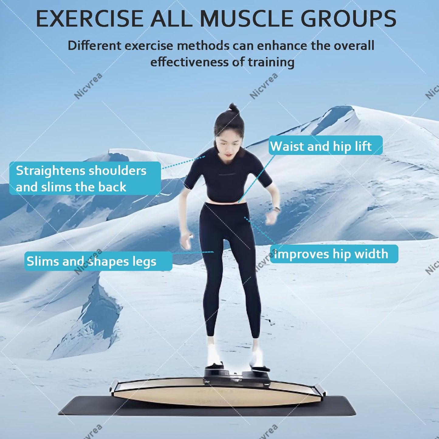 Ski Exercise Machine, Multifunction Cardio Fitness Equipment for Home Gym, Indoor Workout Machine for Beginners, Waist and Strength Training