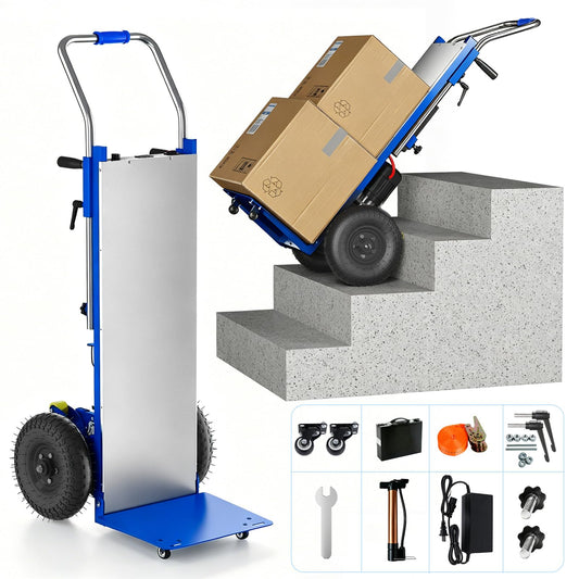 Electric Stair Climbing Dolly, Powered Hand Trucks 1300W Heavy Duty Stair Cart with Safety Rope for Furniture Logistics Warehouse