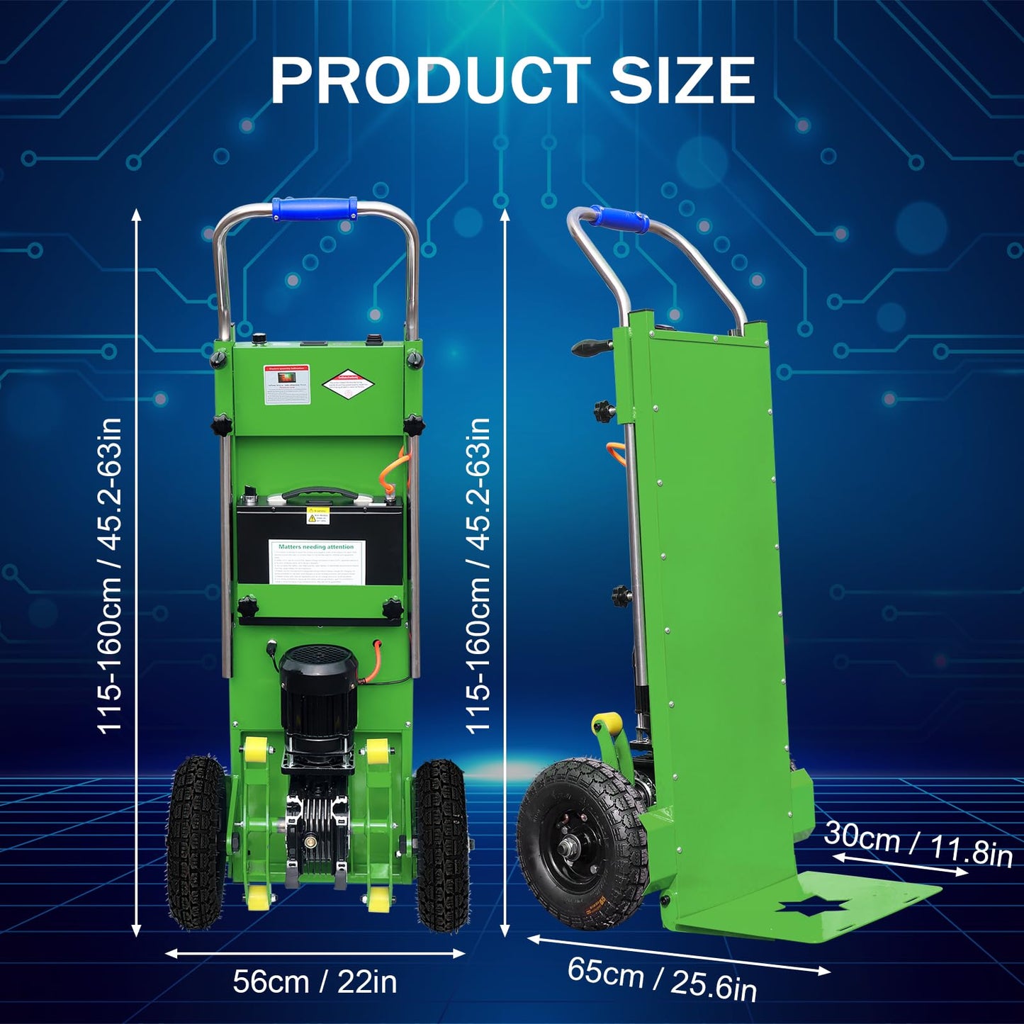 Electric Stair Climbing Dolly, Easy Up/Down with Foldable Design, 900lbs Capacity Heavy Duty, 1500W Hand Truck for Moving Furniture Fridge&Logistics Distribution