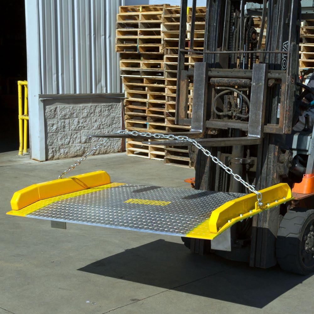 Dock Board, 60" x 48", Aluminum, 10,000 lb, for Forklifts, 5" H Differential, Guardian