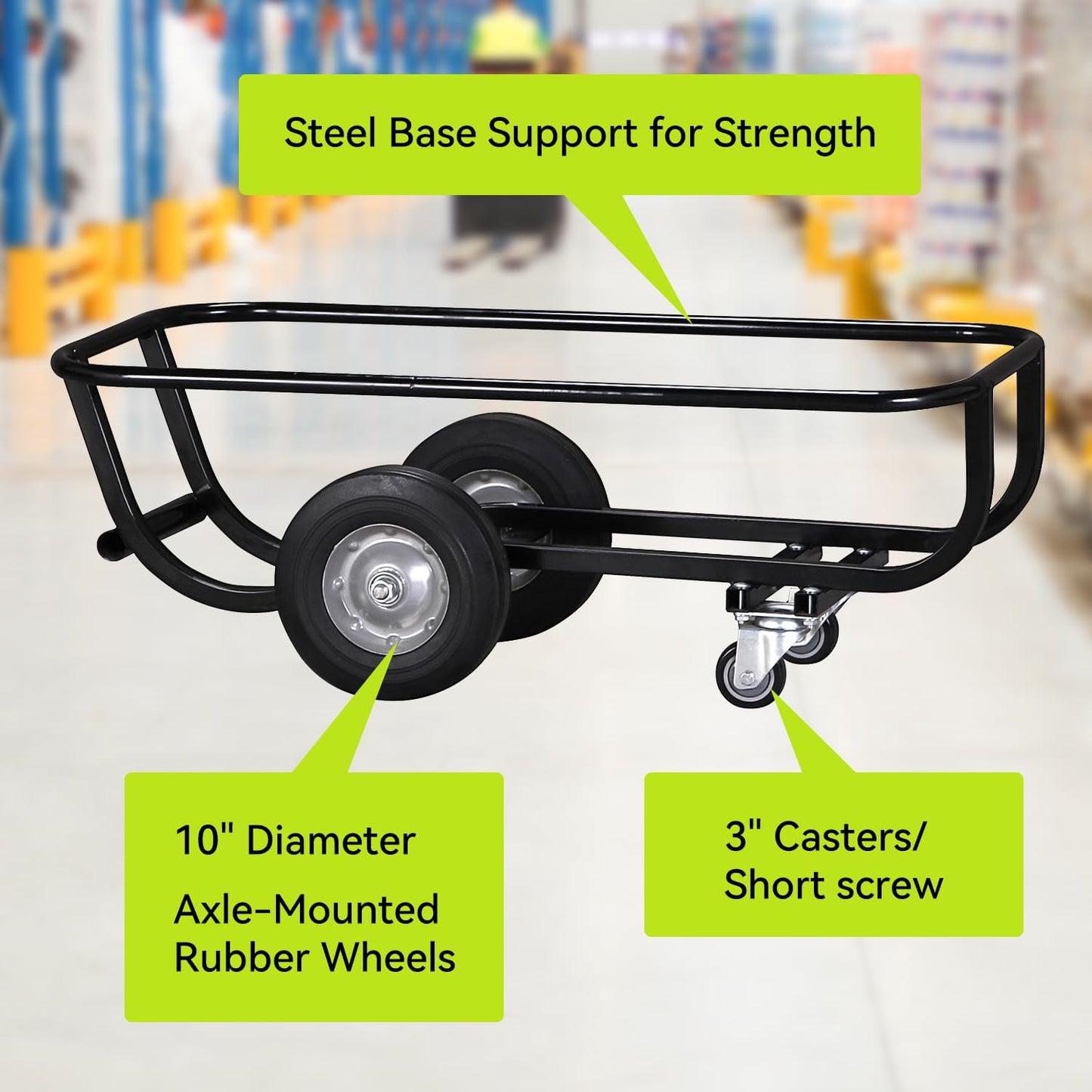 Fworkleft Tilt Dump Truck 850 lbs Capacity, 1/2 Cu.Yd Heavy Duty Trash Cart with Wheels, Forklift-Able Frame, Plastic Utility Dump Cart for Construction, Warehouse & Industrial Use (6-Pack)