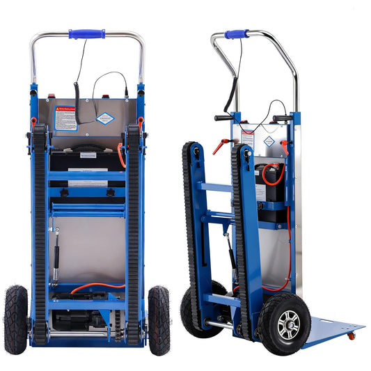 Electric Stair Climbing Dolly, Heavy Duty Stair Climber 900lbs Capacity 1250W Motorized Hand Truck with Ropes & Foldable Design for Moving Furniture