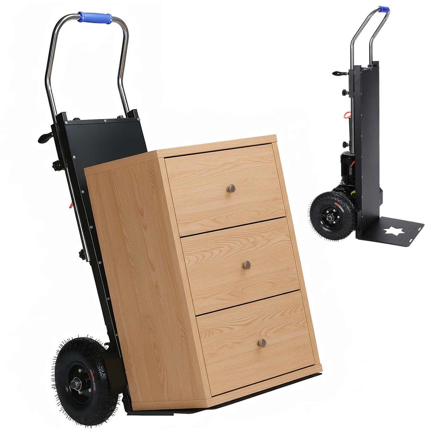 Generic Electric Stair Climbing Hand Trucks 1500W Motor Powered Stair Climber Dolly Cart 880lbs Capacity with Rope for Moving Warehouses Delivery Workers