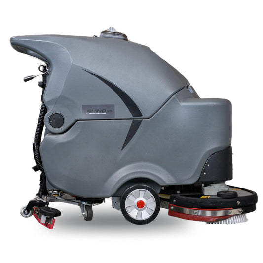 Rhino 28-Inch Commercial Floor Scrubber Machine – Walk-Behind Auto Floor Cleaner Machine – Traction Drive, Commercial Grade – Includes Batteries
