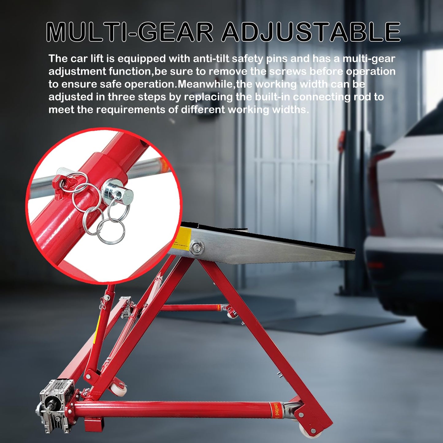 HayWHNKN Portable Car Lift 3306LBS Car Auto Scissor Lift Dual Workbench Car Lifter for Home Garages Stores