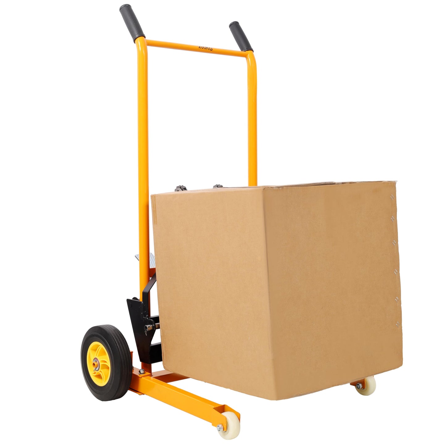 440lbs Material Lift Stacker, Hydraulic Fork Lift, Max Lift Manual Forklift Pallet Lift Dolly, 35.5" Manual Pallet Stacker for Supermarket, Warehouse, and Household, Yellow
