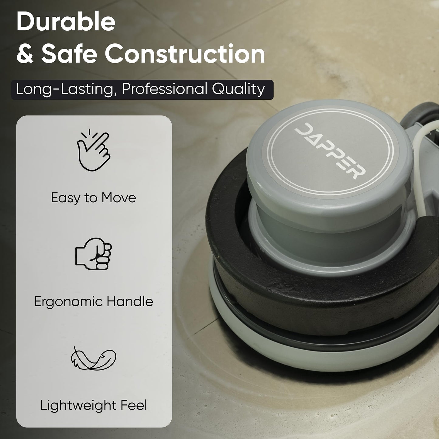 17" Heavy-Duty Weighted Floor Buffer Polisher Machine – 1500W, 154 RPM Commercial Scrubber with Removable Weights – Includes 3.5 Gal Tank, 2 Brushes & 3 Pads – Strip, Buff, Scrub & Polish Floors
