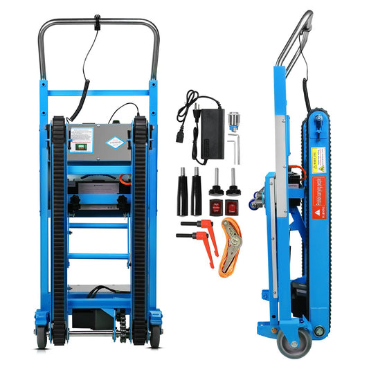 Electric Stair Climbing Dolly, 1250W Electric Stair Climbing Hand Truck, 900lbs Max Load Capacity, 3 Mode Folding Stair Climber Hand Truck with Telescopic Handle for Moving (Blue+Black)