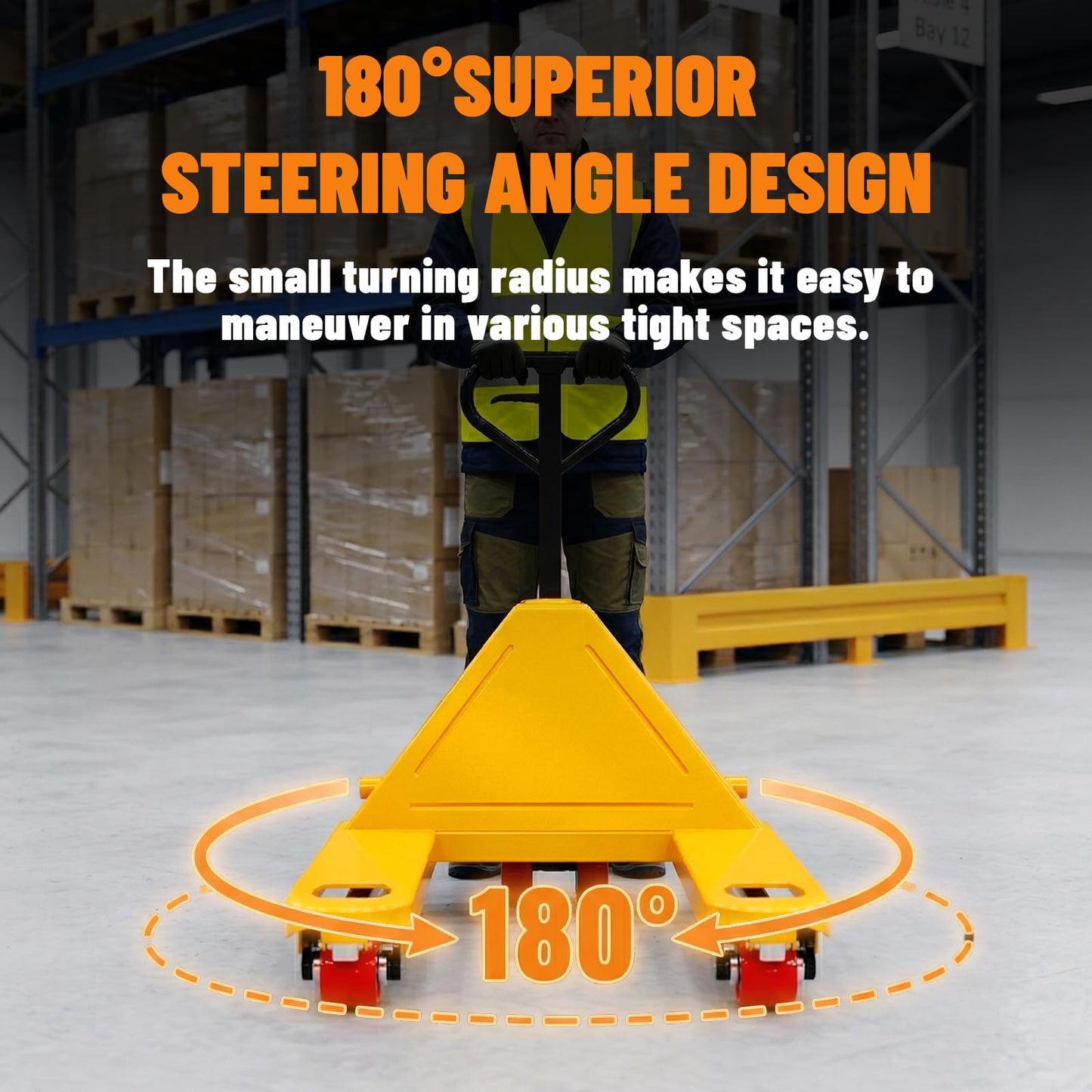 LTMG Pallet Jack, 5500 lbs Capacity Manual Pallet Truck with 27" W x 48" L Forks PU Wheels Industrial Duty Pallet Trucks for Warehouse, Factory, Logistics, Workshop