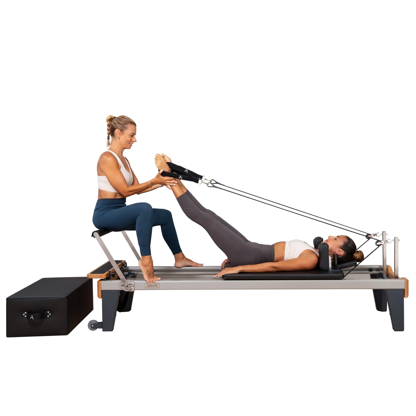 Pilates Reformer Machine with 16" Raised Legs, Foot Strap & Loop Handles – Aluminum Frame, Upright Storage – Ideal for Seniors, Beginners & Small Spaces – Supports 330 lbs – (Summer Sale)