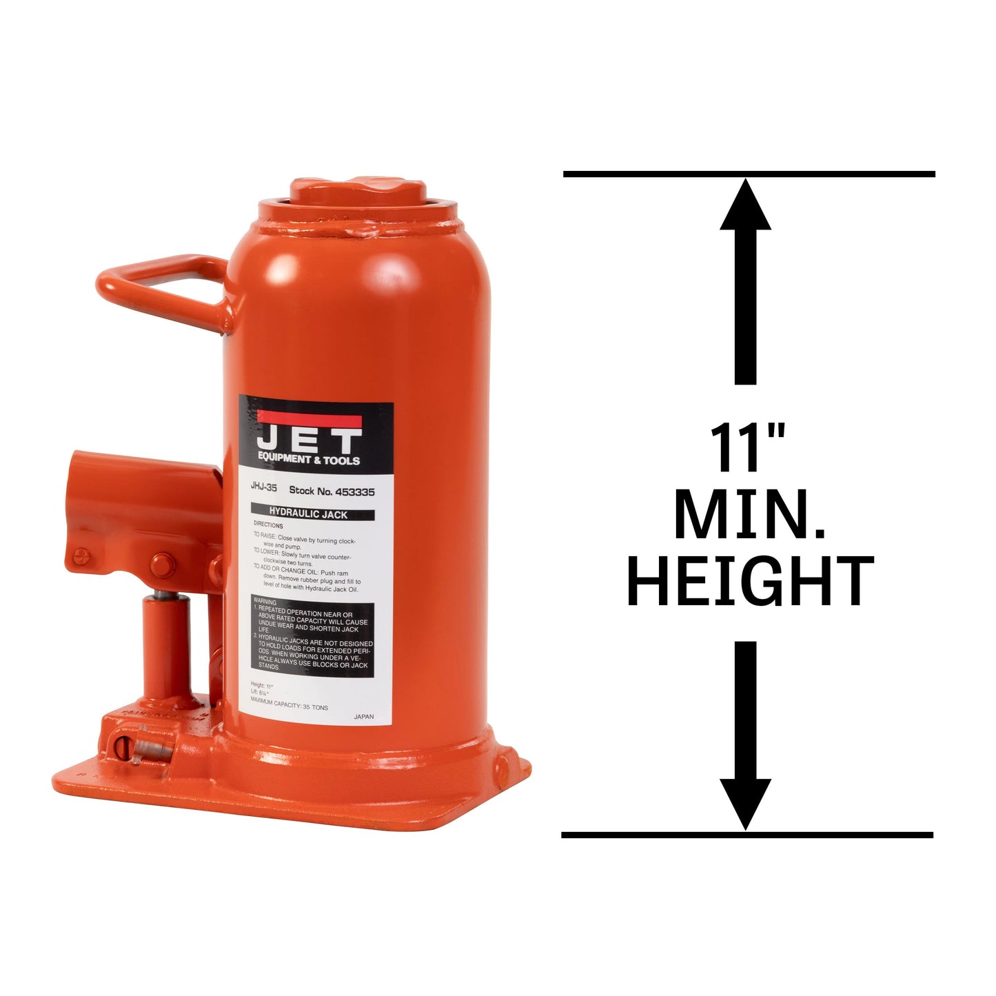 JET 35-Ton Hydraulic Bottle Jack w/ Handle (JHJ-35)