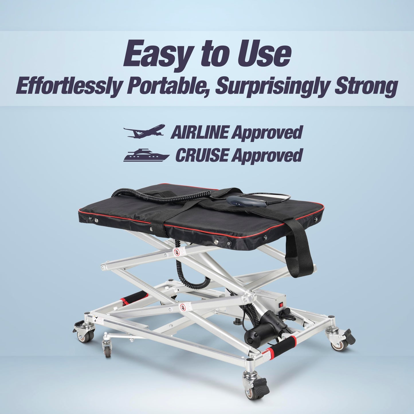 Alton Portable Lift for Electric Wheelchairs, Lightweight and Foldable Electric Chair Lift, Portable Wheelchair Lift for car, Wheelchair Scissor Lift, only 25 Lbs, 4000N Motor Power, Up to 110 Lbs