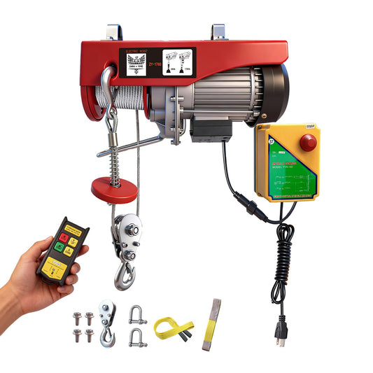 ZHAN · YING Electric Hoist, 1760 lbs 110V Electric Winch with 328 ft Wireless Remote Control, 40 ft Single Cable Lifting Height,Lift Hoist for Factories, Warehouses, Construction Site, Attic