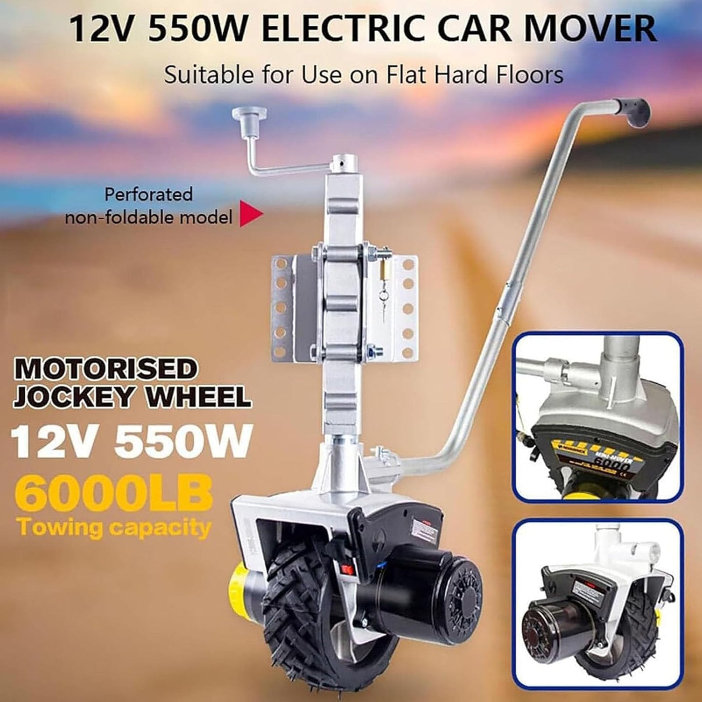 Electric Trailer Dolly, Caravan Mover Trailer Jack with Wheel, Motorized Jack Trailer RV Motor Mover, Adjustable Height,Universal Fit for Trailer, Caravan, Boat