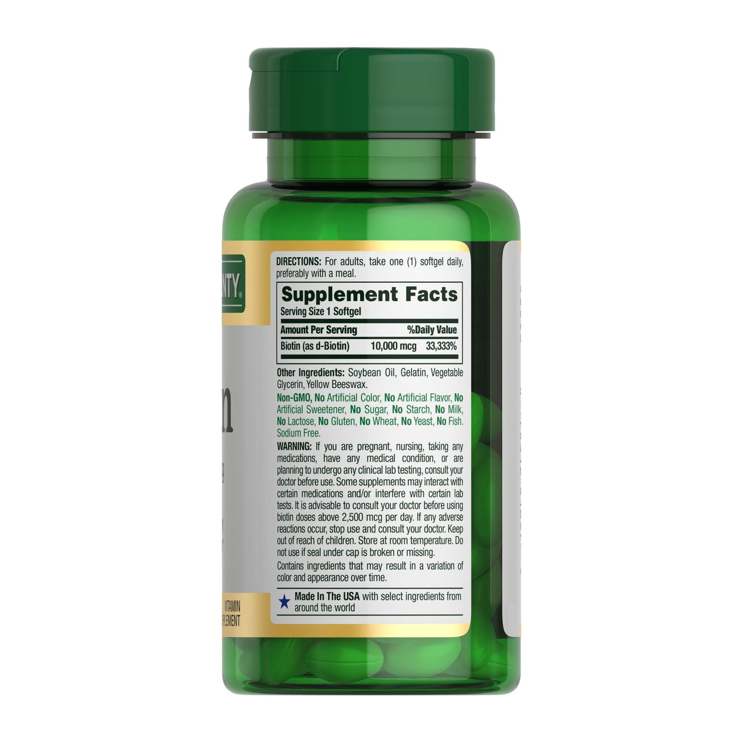 Nature's Bounty Biotin Hair Skin and Nails Vitamins, Supports Healthy Hair, Skin and Nails, 10,000 mcg, 120 Softgels (Pack of 2)