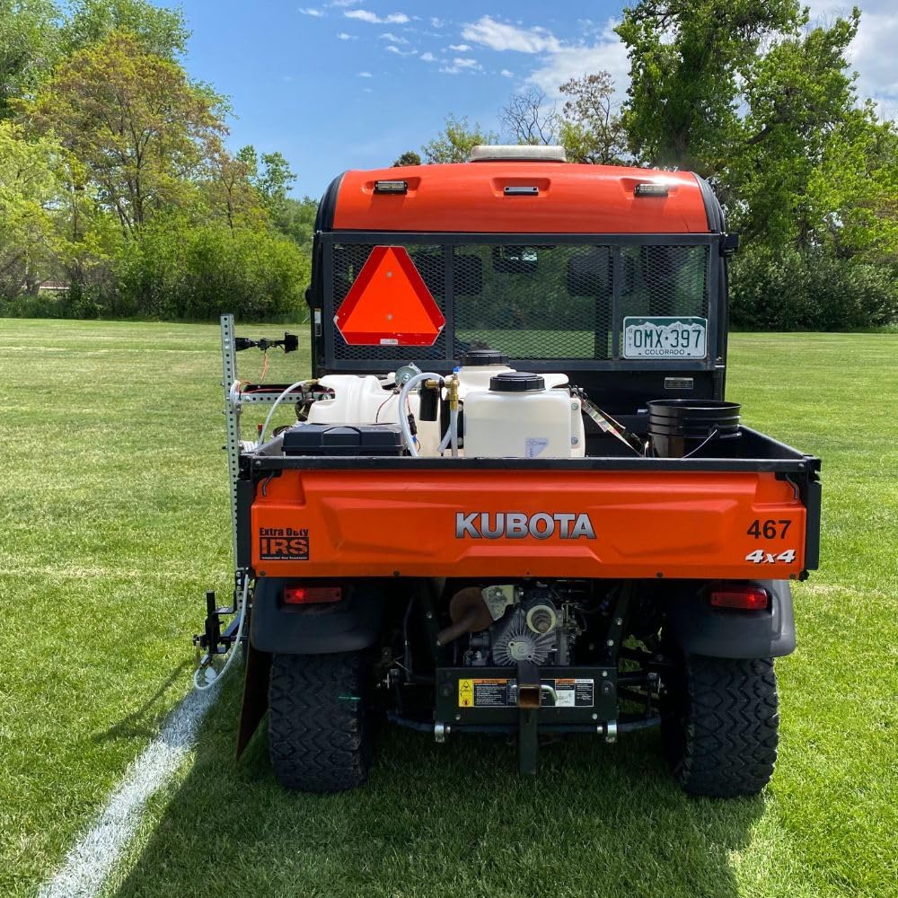 LineRider Electric UTV Mounted Athletic Field Line Striper (Part #10005241) | 25 Gallon Paint Tank | Low Pressure 0–35 PSI Spray Pump | 12V Battery Powered | Fits Most UTV Beds | Made in USA