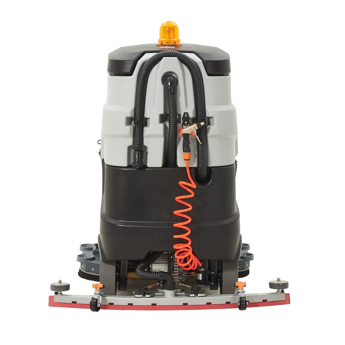 Battery Powered Ride-On Commercial Floor Scrubber Machine, 38" Brush, 48" Squeegee Width, 46 gal Solution Tank, 48 gal Recovery Tank, 5 hr Use 8 hr Charge, 180 RPM, 84,000 Sqft/H, Batteries Included