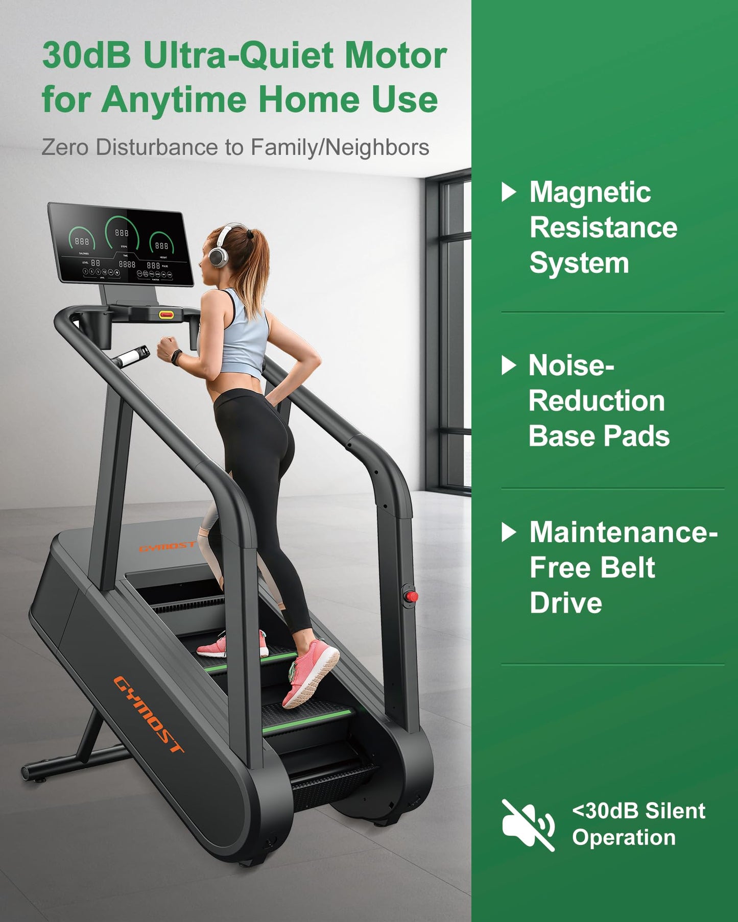 GYMOST Stair Stepper Machine with LED Display, Commercial Grade Stair Climber Exercise Machine for Home & Gym with 15 Resistance Levels, Perfect for Cardio, Lower Body Workouts
