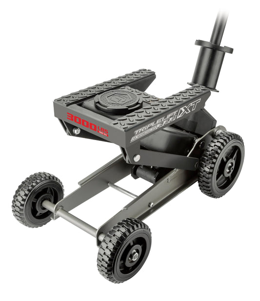 Powerbuilt Big Wheel Triple Lift Garage Jack, 3000 Pound Off Road Lift, Truck, Car, Motorcycle 1.5 Ton Capacity, 620613ECE