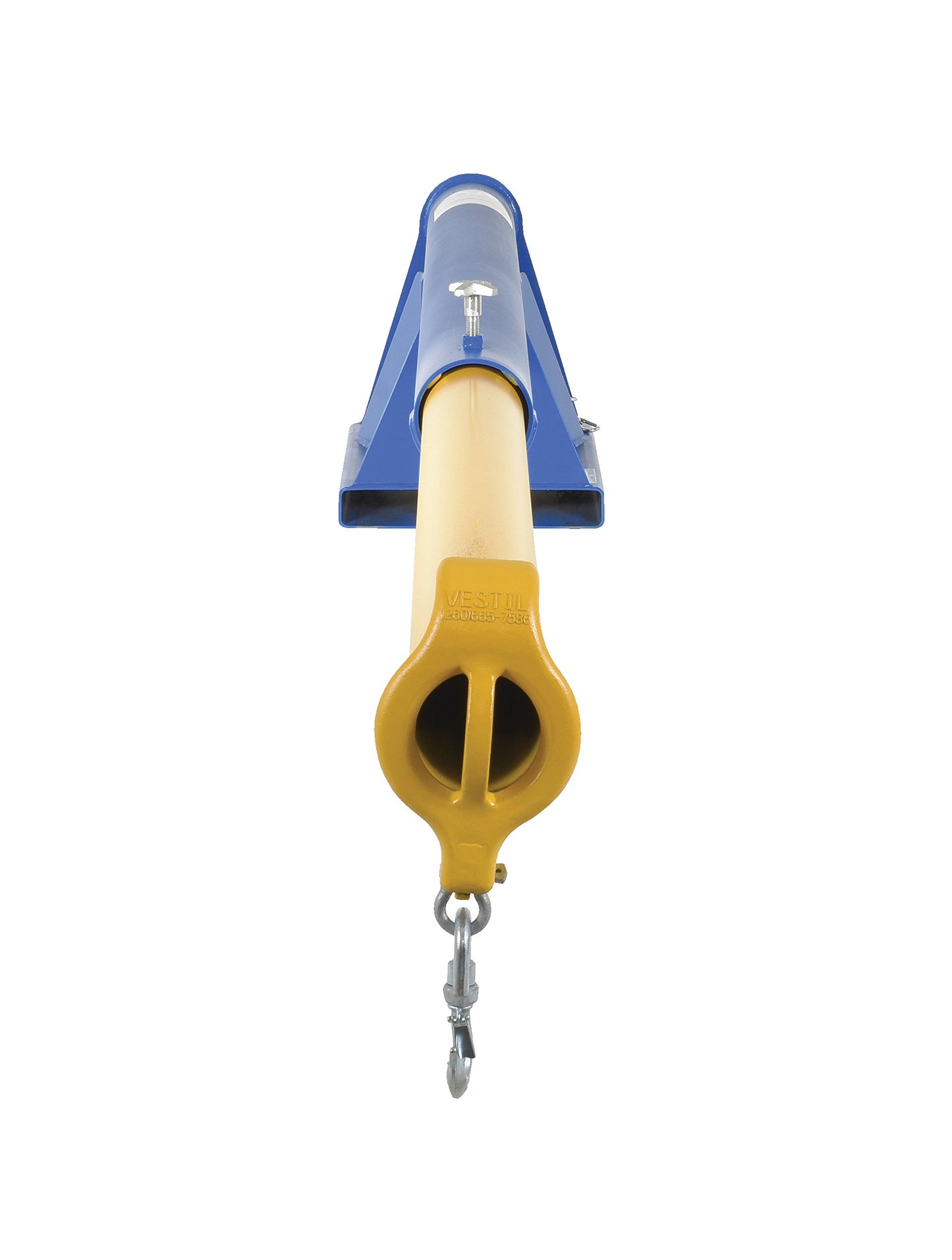 Vestil LM-1T-4-11 Steel Telescoping Lift Boom 11 In. Fork Pocket Center 4,000 Lb. Capacity Blue and Yellow