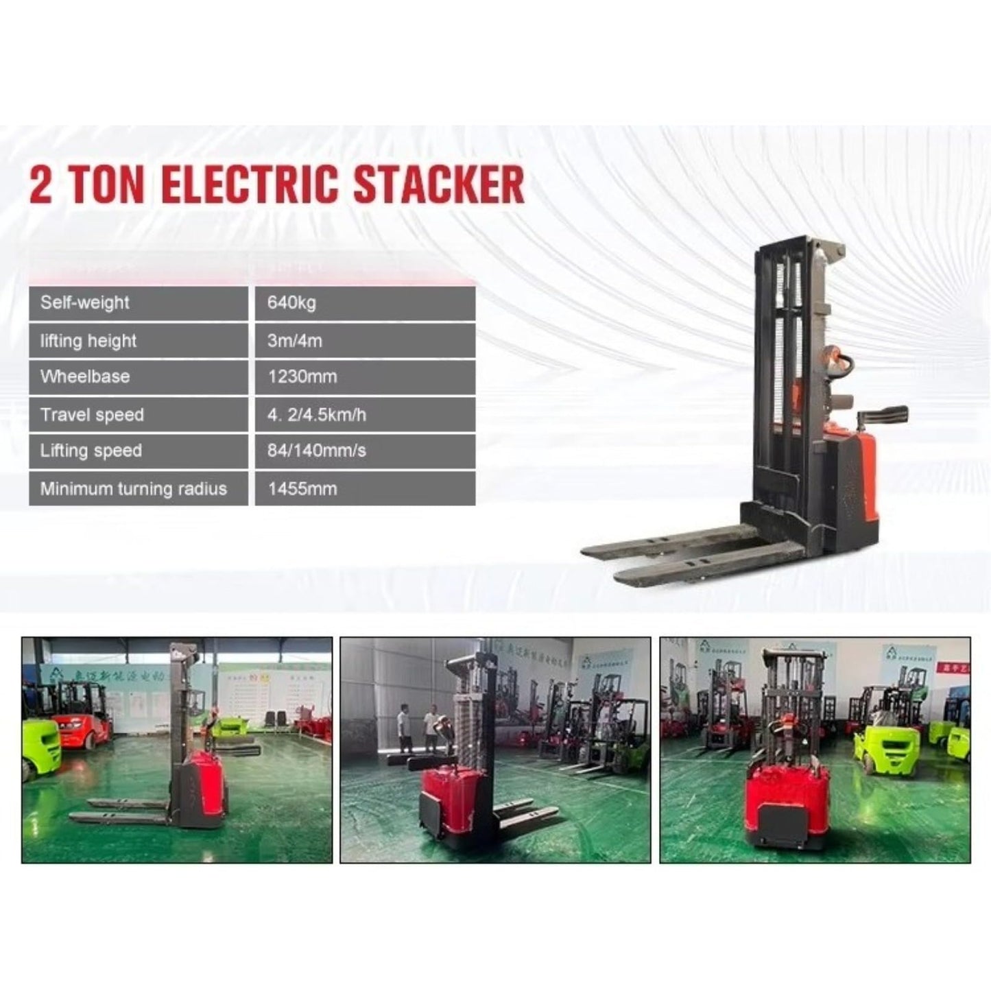 Electric Pallet Stacker Forklift – Powered Warehouse Lift Truck – Heavy Duty Electric Stacker for Material Handling – Ideal for Warehouse & Industrial Use