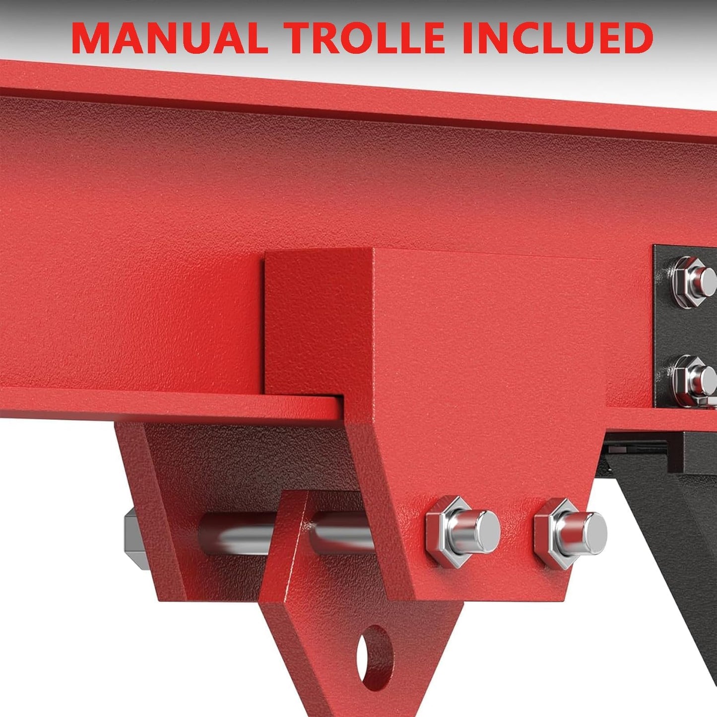 2 Ton Adjustable Height Gantry Crane with Manual Trolley, Hooks and Shackles - 4400 LBS Heavy Duty Steel Shop Crane with Locking Casters for Workshop, Garage, Warehouse