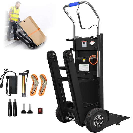 Electric Stair Climbing Dolly, 1250W Electric Stair Climbing Hand Truck, 900lbs Load Capacity, 3 Mode Folding Stair Climber Hand Trucks with Telescopic Handle for Moving Furniture (Black/BigWheel)
