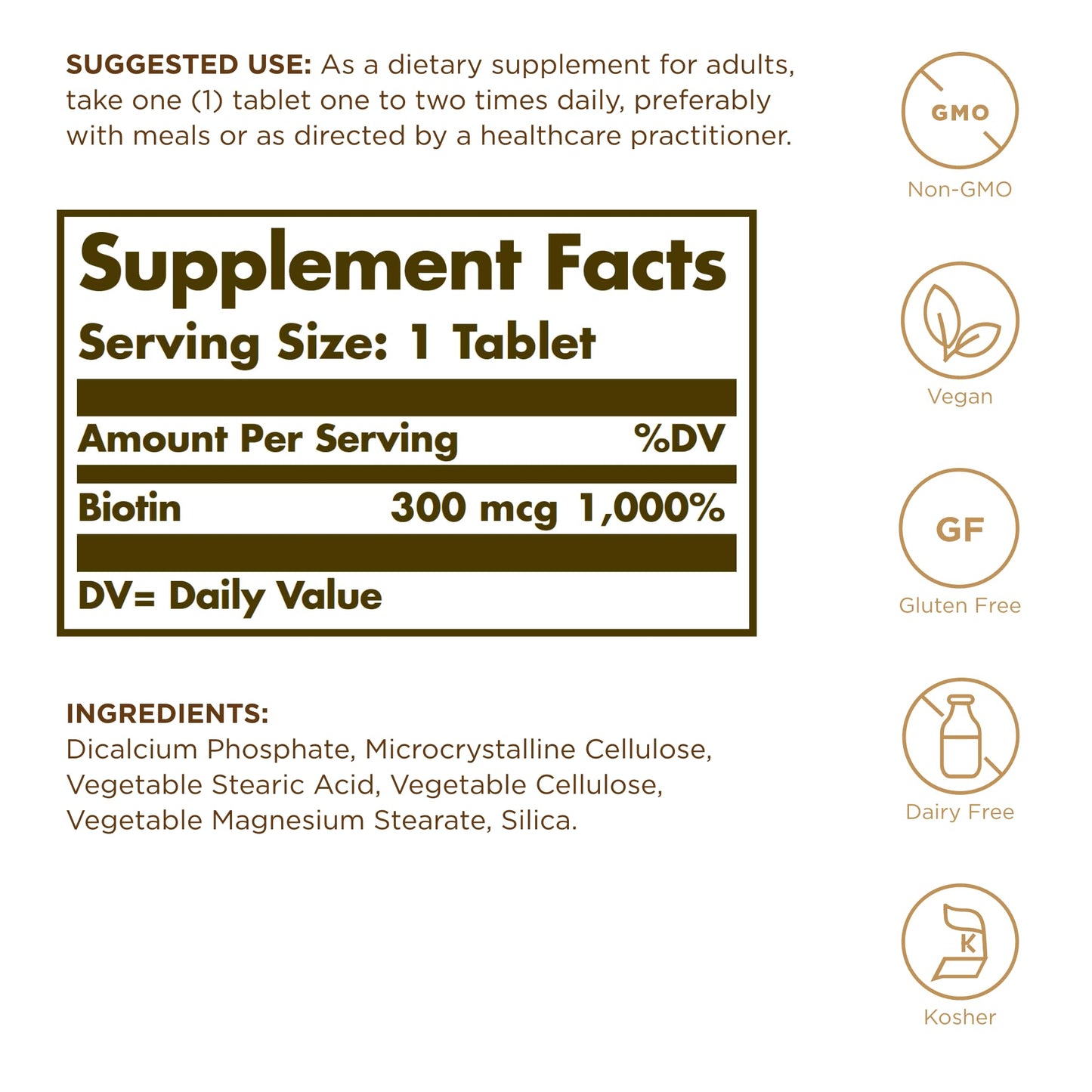 Biotin 300mcg Solgar 100 Tabs