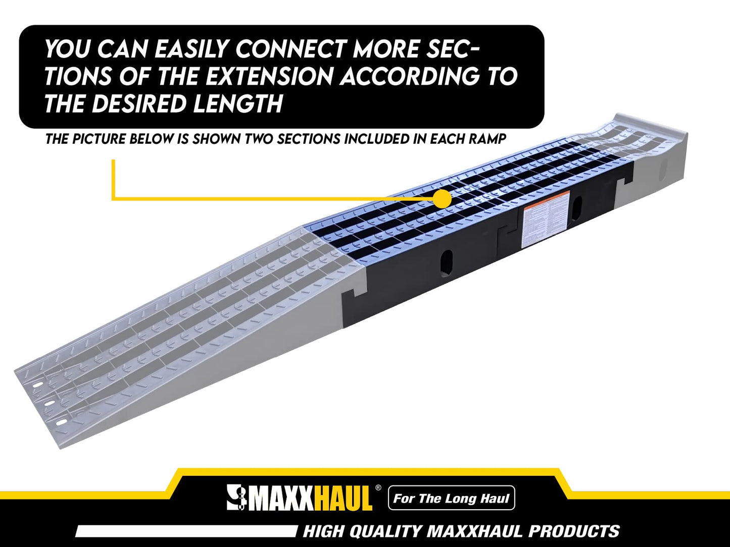 MAXXHAUL 50710 Middle Section (Extension) for 50709 Detachable Removable Poly Black Car Ramp Set (Pair)