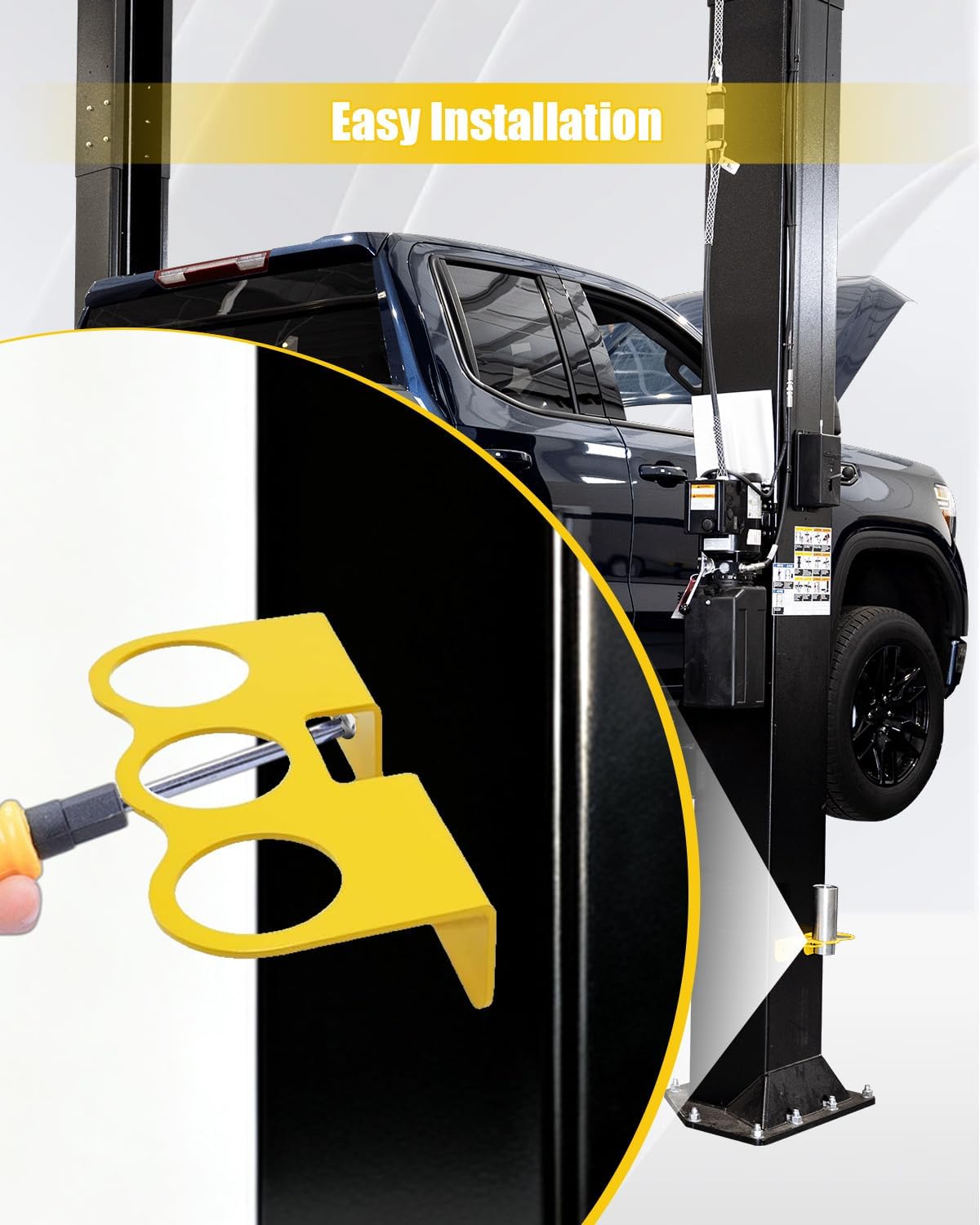 Stack Truck Adapter Kit Fit for Challenger Lift CL9 CL10 E10 VS10 X10 SA10x 10K 12K 2-Post Inground Car Lifts Replace 10315,Includes 4PC 3" and 2PC 6" Stack Adapters with Organizer 2-3/8" Pin Dia