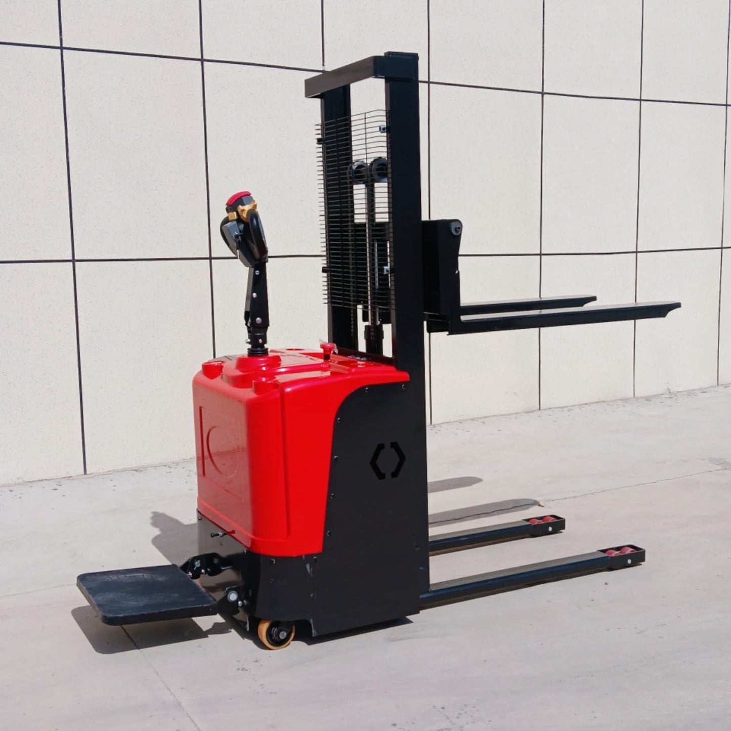 Full Electric Walkie Pallet Stacker, 1000kg/1500kg Capacity 3000mm Lift Height, Warehouse Material Handling Electric Pallet Jack, Hand Push Electric Forklift Stacker for Loading Unloading