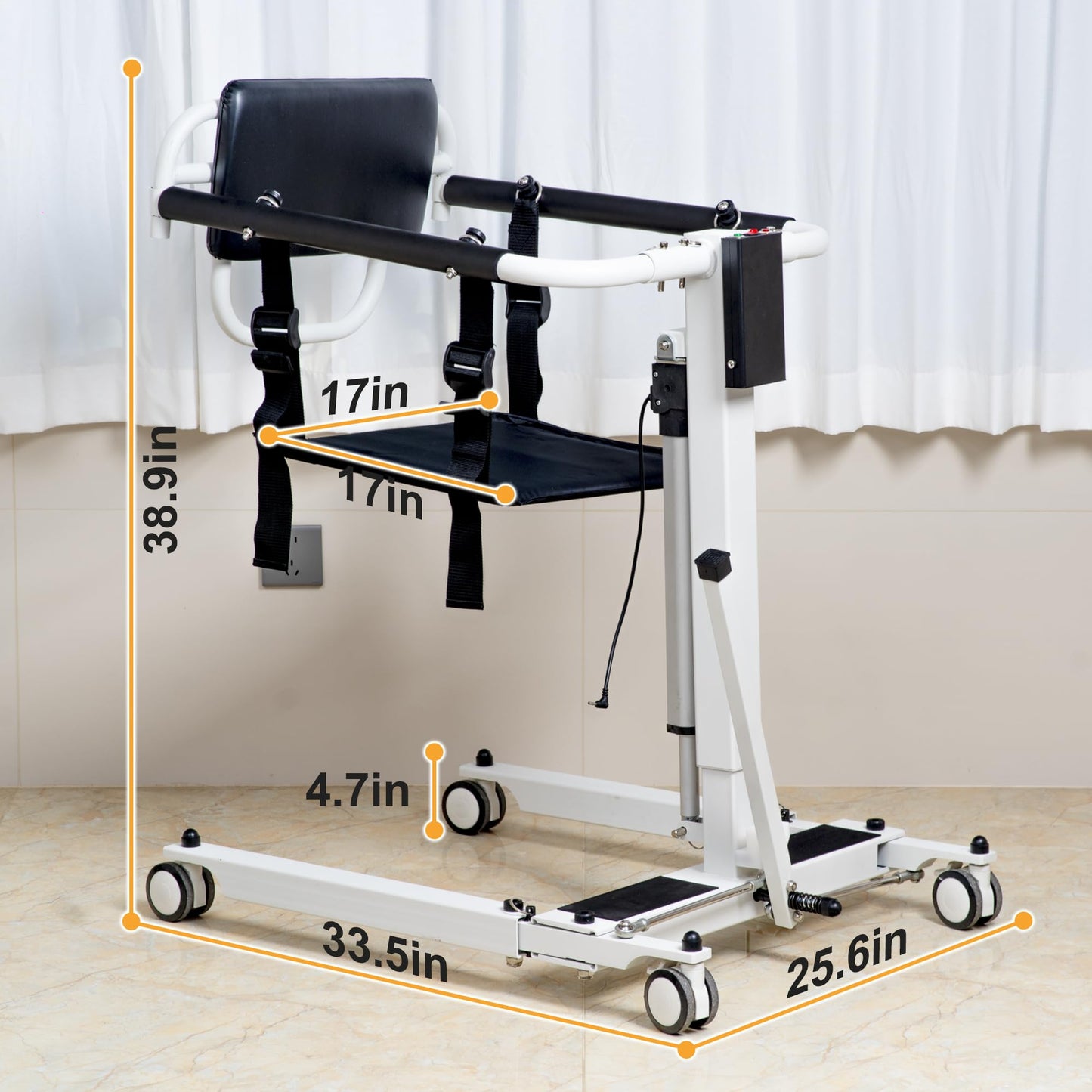 Electric Patient Lift Transfer Chair Lifts for Elderly Patients Transfer Lift Chair Electric Chair Lift Assist Devices for Seniors (Foldable Electric Patient Lift Transfer Chair)